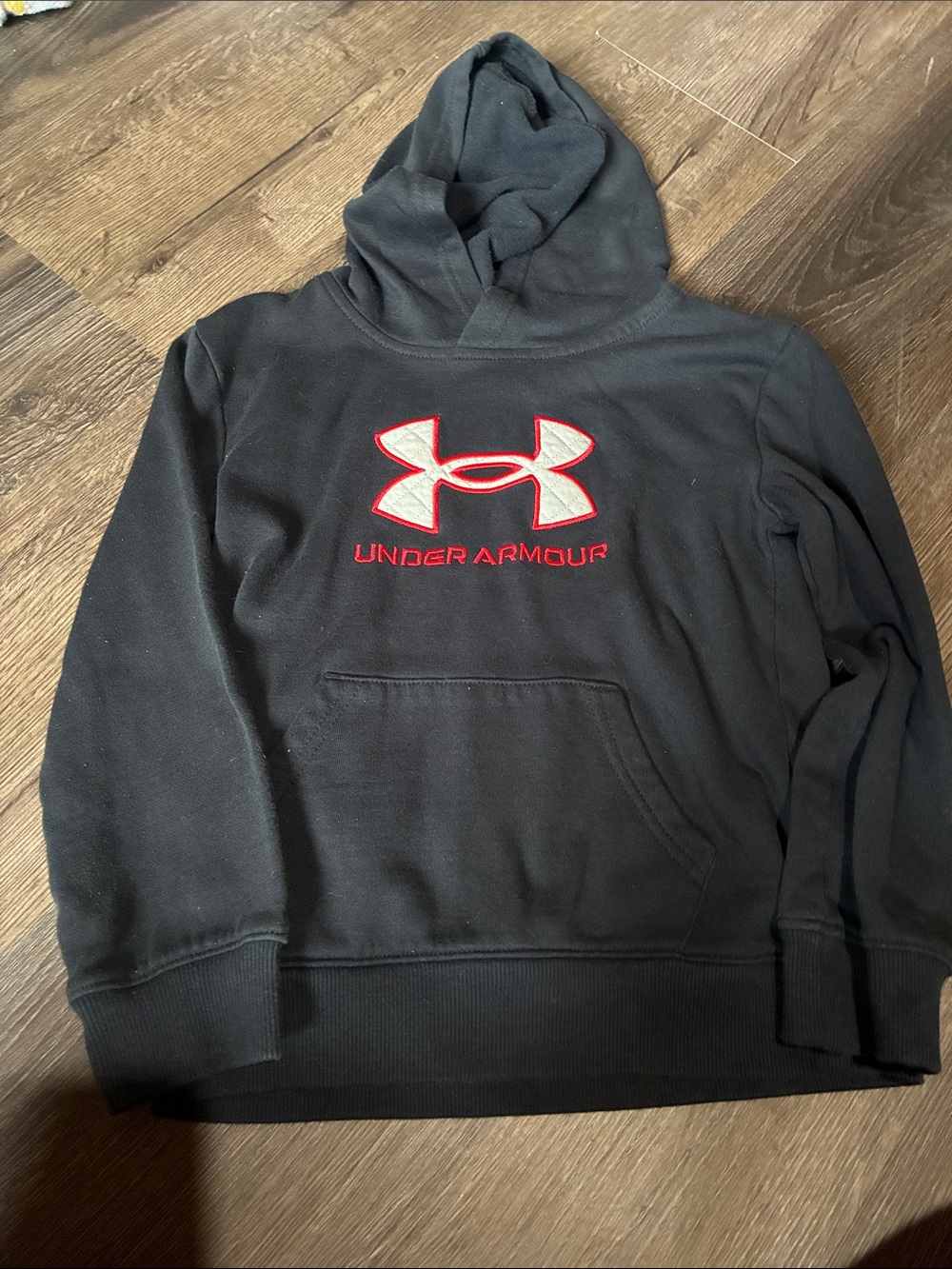 Under Armour Black Hoodie with Red Logo Accent